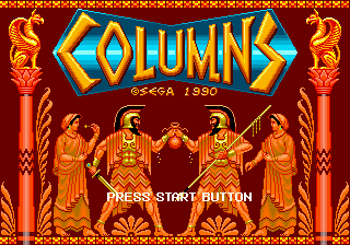 Columns title screen for Sega Genesis